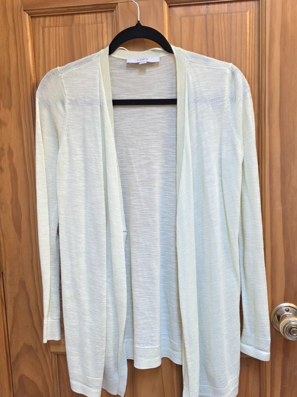 LOFT Light Yellow Open-Front Lightweight Cardigan